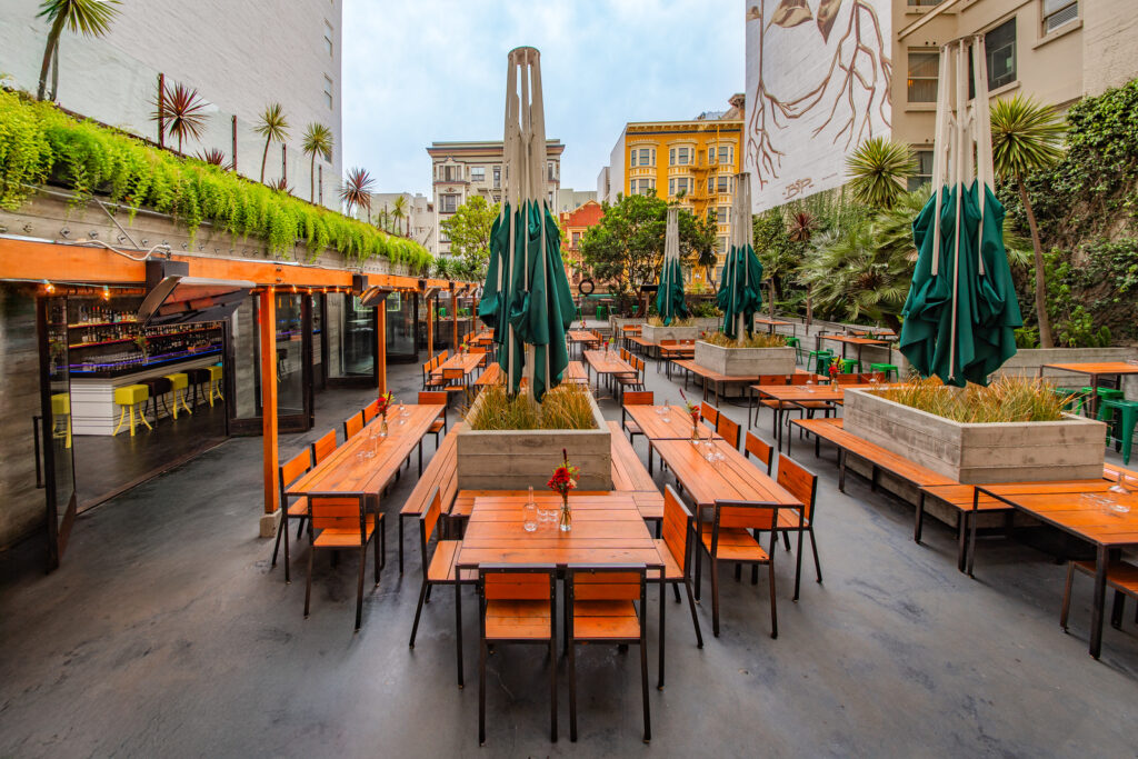 Corporate event space on Union Square outdoor patio and rooftop at 620 Jones image.