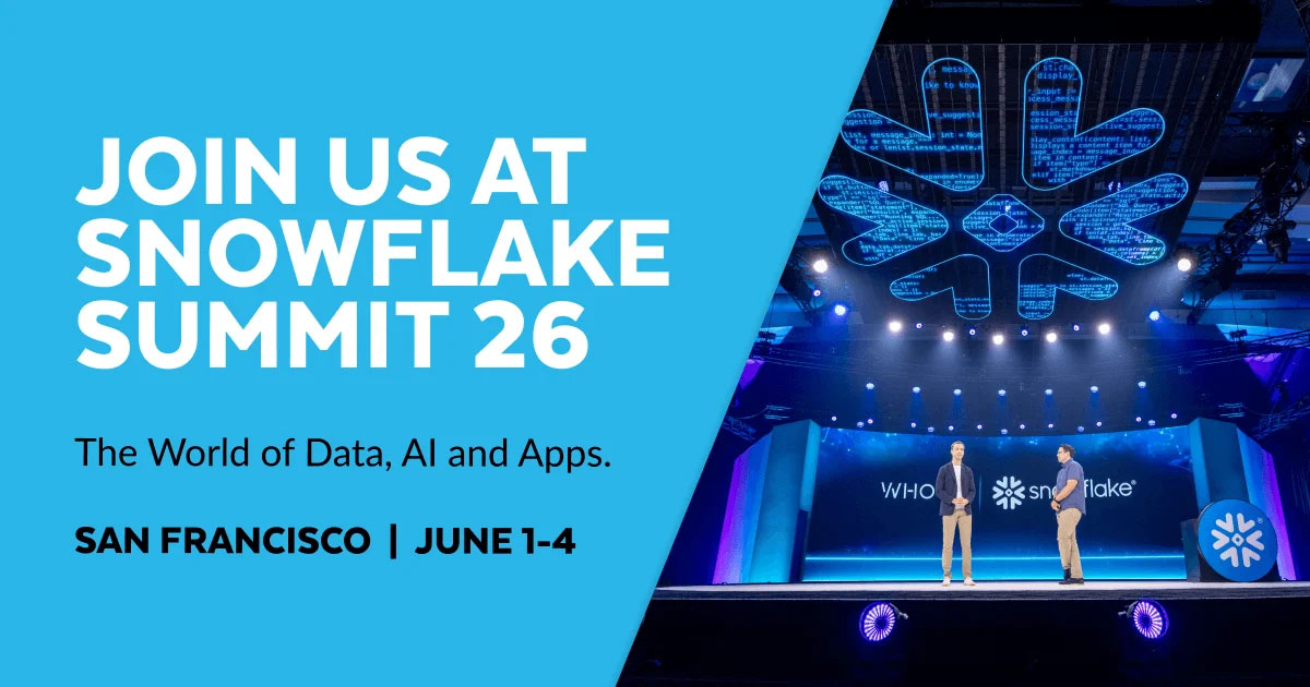 Snowflake Summit San Francisco 2026 after party and company mixer image.